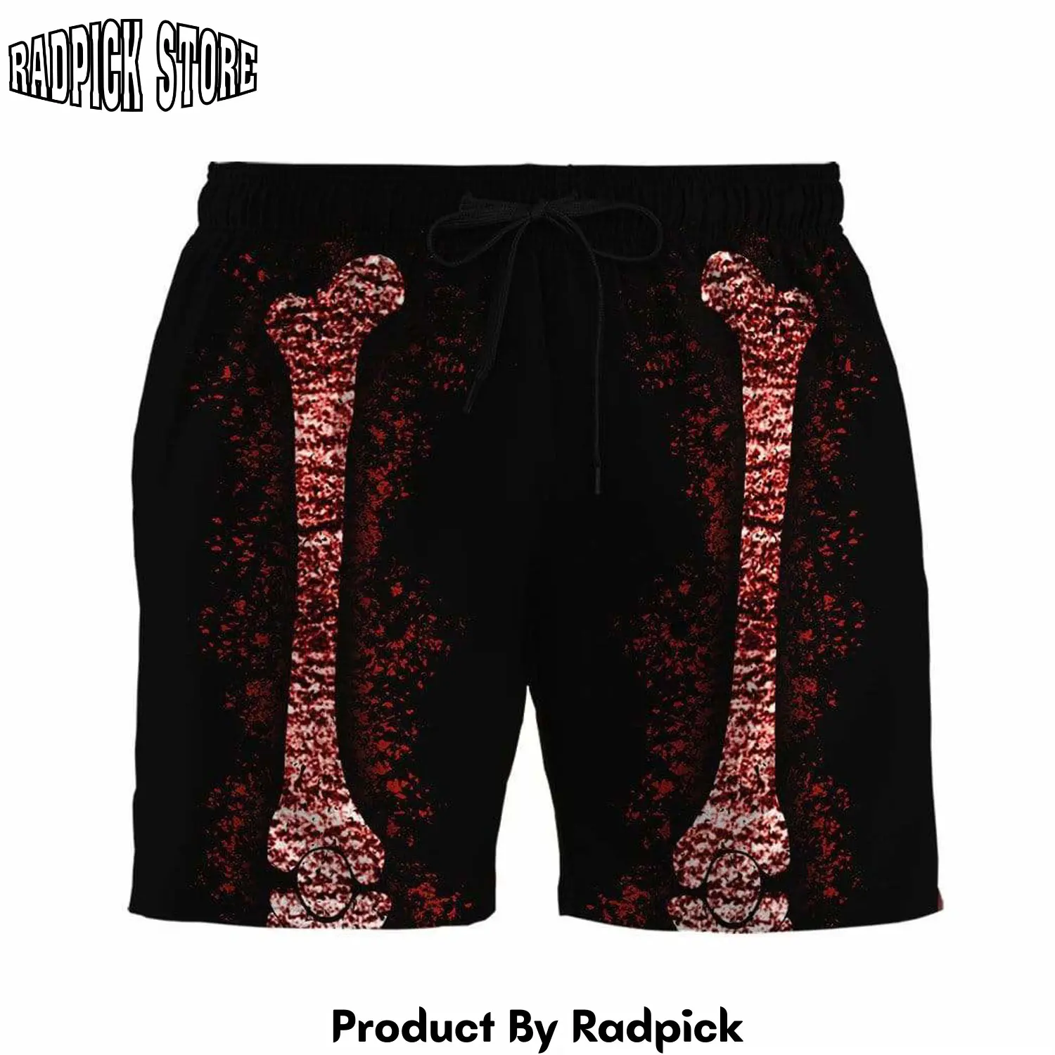 Radpick 3d halloween skeleton jump suit costume beach shorts swim trunks rp631464